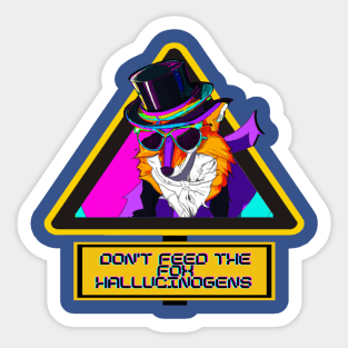 Don't Feed the Retro Vaporwave Fox Hallucinogens - Stylish Psychedelic T-Shirt Sticker